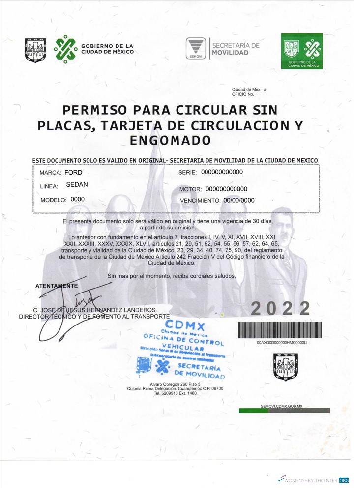 Download Mexico Permiso Para Circular Sin Placas Photoshop template